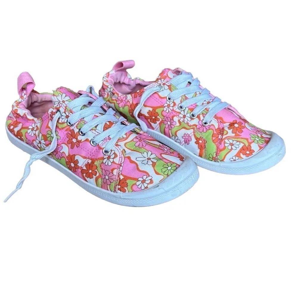 Sole Mates Womens Lace-Up Slip On / Sneakers Floral Multi-Color Size 6